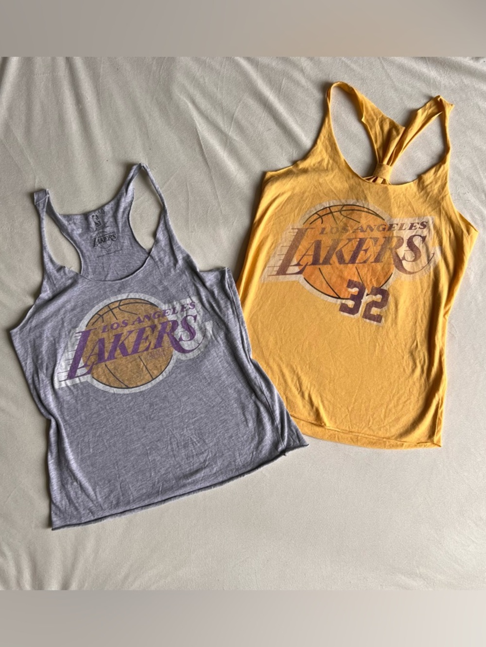 Basketball LA Lakers Johnson 32 Champions Wmn’s Tank Top Yellow Gray M/L Fangirl